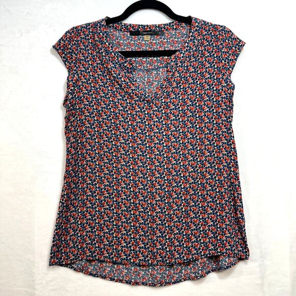 Fun2Fun Berry Print‎ V-Neck Short Sleeve Shirt Small Top Blouse Red & Blue Cute - Picture 7 of 7